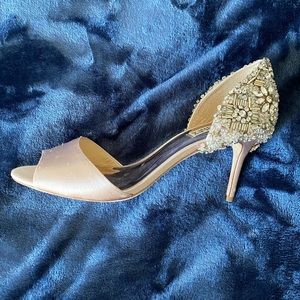 Badgley Mischka D’orsay Jeweled Sandals, Sz 9